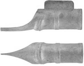 Ramrod pipe, steel, entry with pin lug, English rifle, for 7/16" ramrod